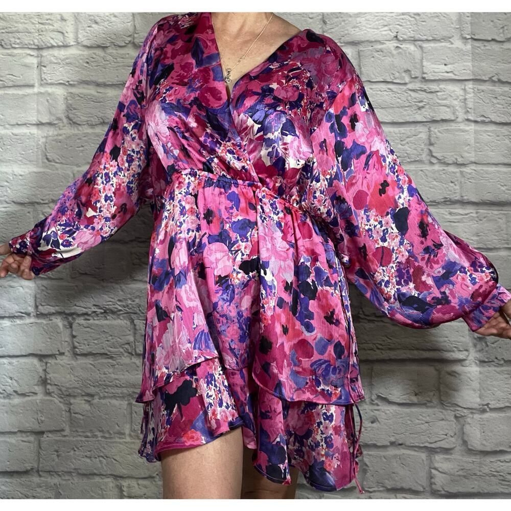 Zara Floral Satin Mini Dress